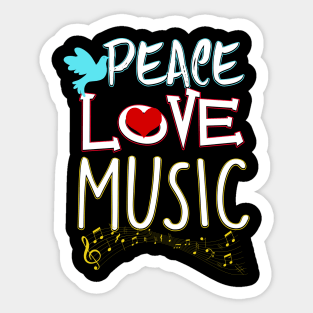 Cute Peace Love Music Hippie Hipster Festival Sticker